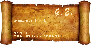 Gombosi Erik névjegykártya